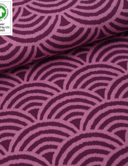 Bio-Jacquard Rainbow pflaume von Stoffonkel Reststück 0,65 x 1,5m