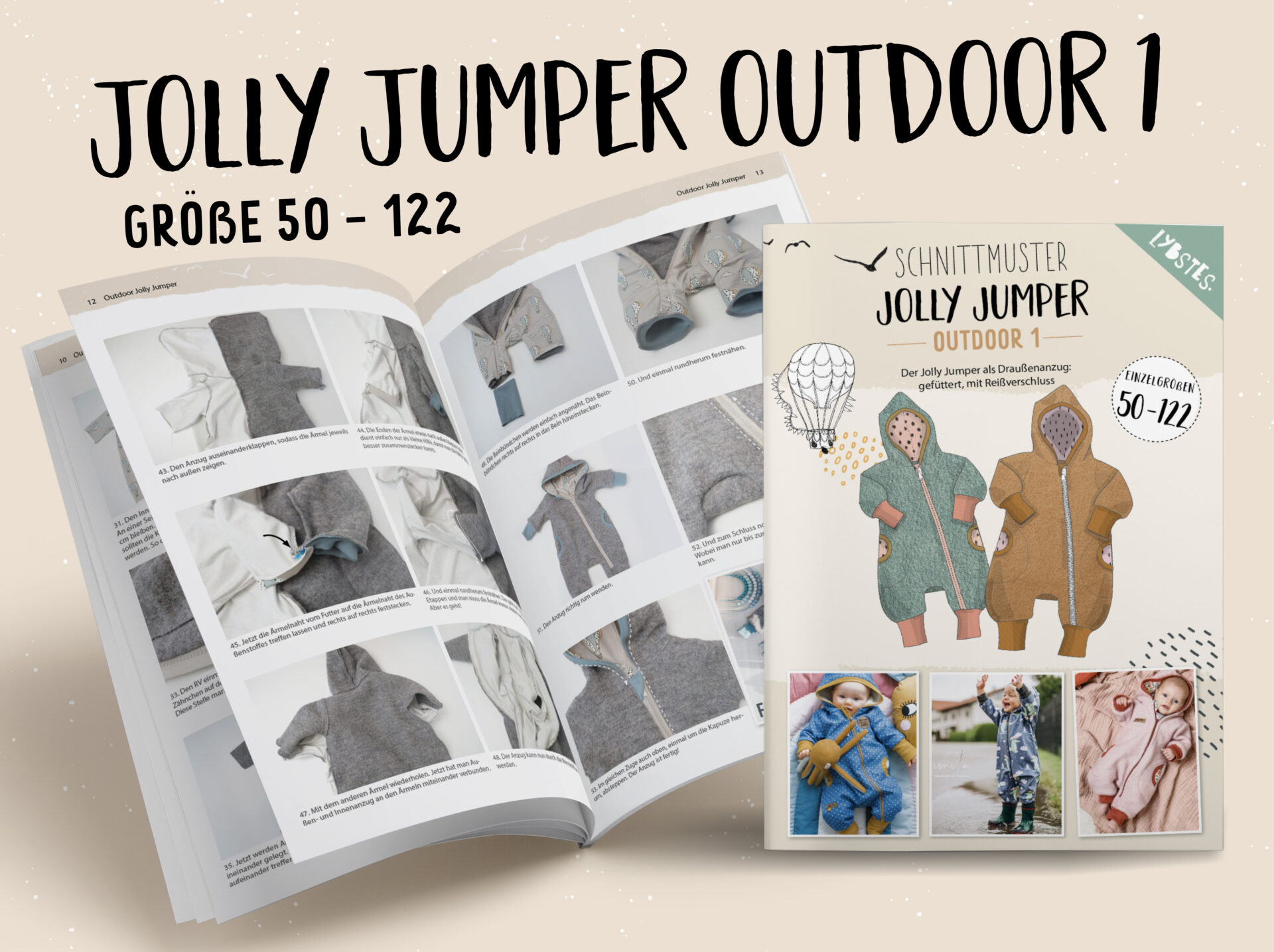 Papierschnittmuster Lybstes Jolly Jumper Outdoor 1 (Gr. 50-122)