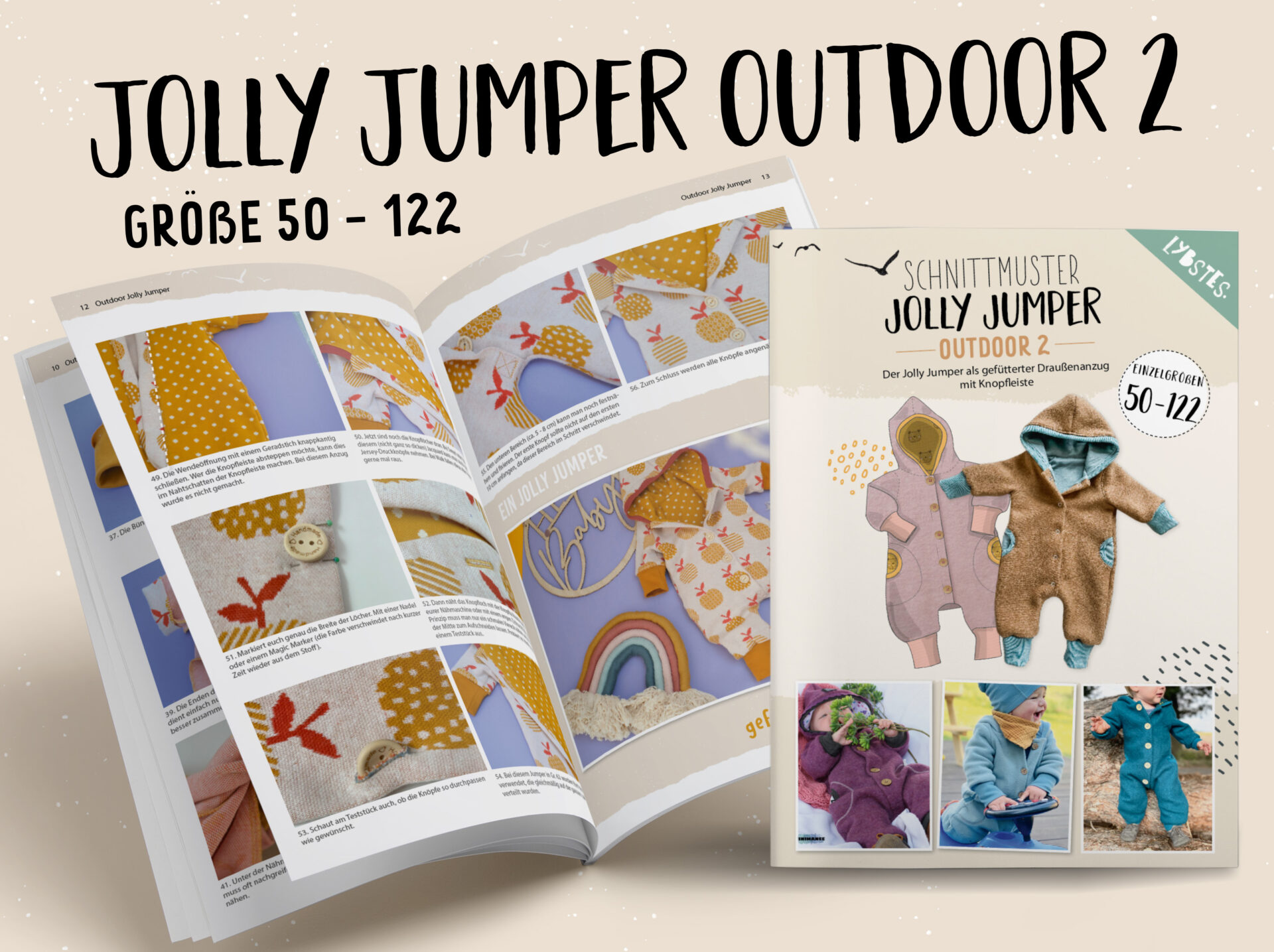 Papierschnittmuster Lybstes Jolly Jumper Outdoor 2 Knopf (Gr. 50-122)