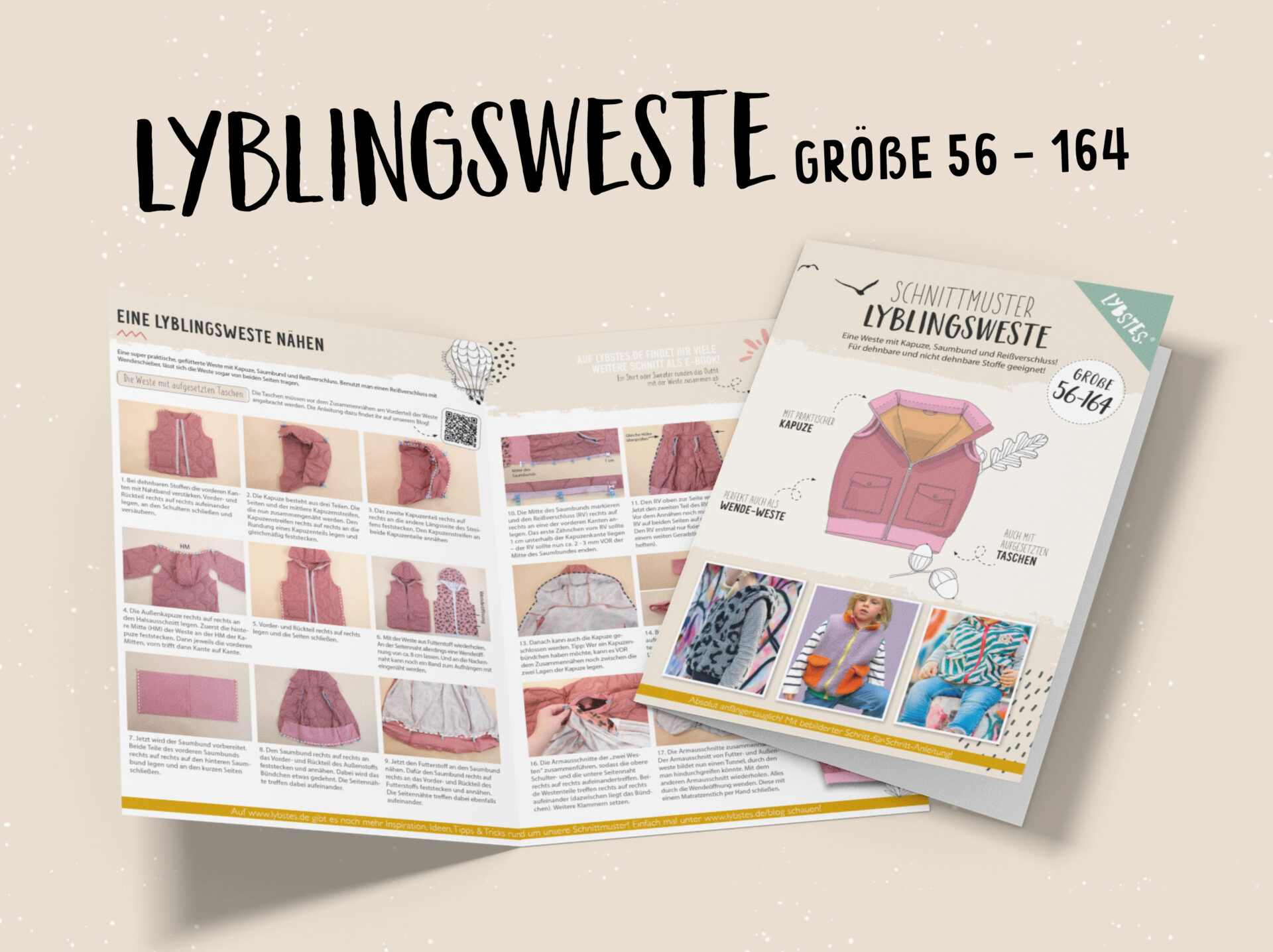 Papierschnittmuster Lybstes Lyblingsweste (Gr. 56-164)