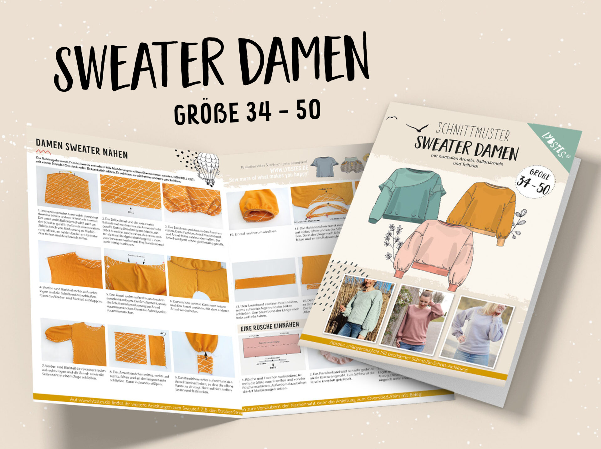 Papierschnittmuster Lybstes Sweater Damen Gr. 34 - 50