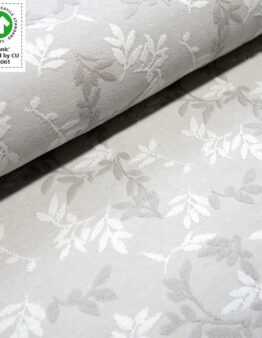 Bio-Jacquard Shiny Leaves platin von Stoffonkel