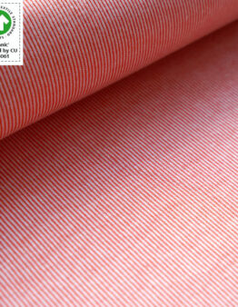 Jacquard Rippenmuster koralle von Stoffonkel