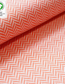 Jacquard Fischgrät koralle von Stoffonkel