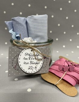 Stoffpaket im Glas Nr. 12 hellblau, pink