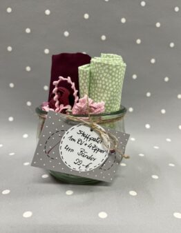 Stoffpaket im Glas Nr. 14 bordeaux, grün