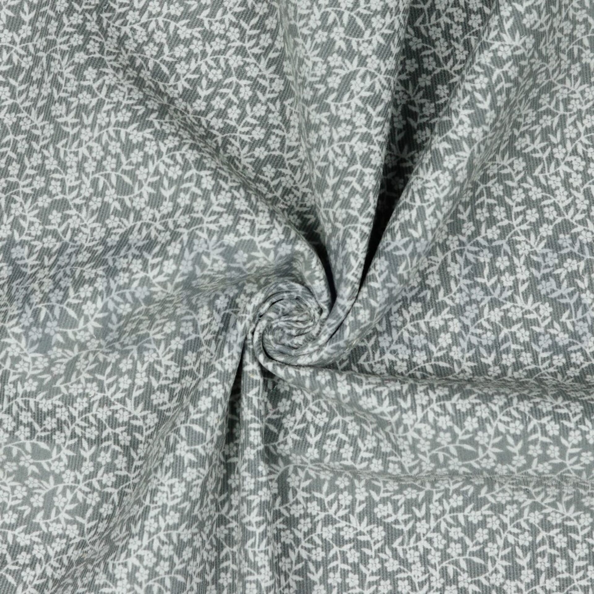 Babycord Little Flowers grau 09803.005