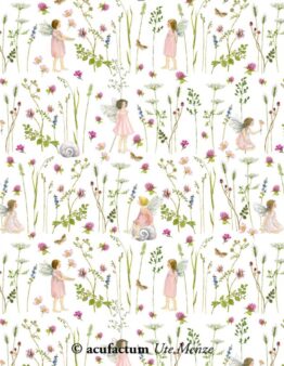 Baumwollstoff-Stoff 3523-350 Elfengarten rosa von Acufactum