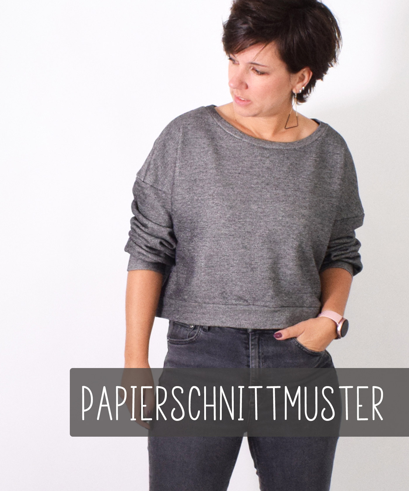 Papierschnittmuster Cropped Sweater/ - Jacke von LeniPepunkt