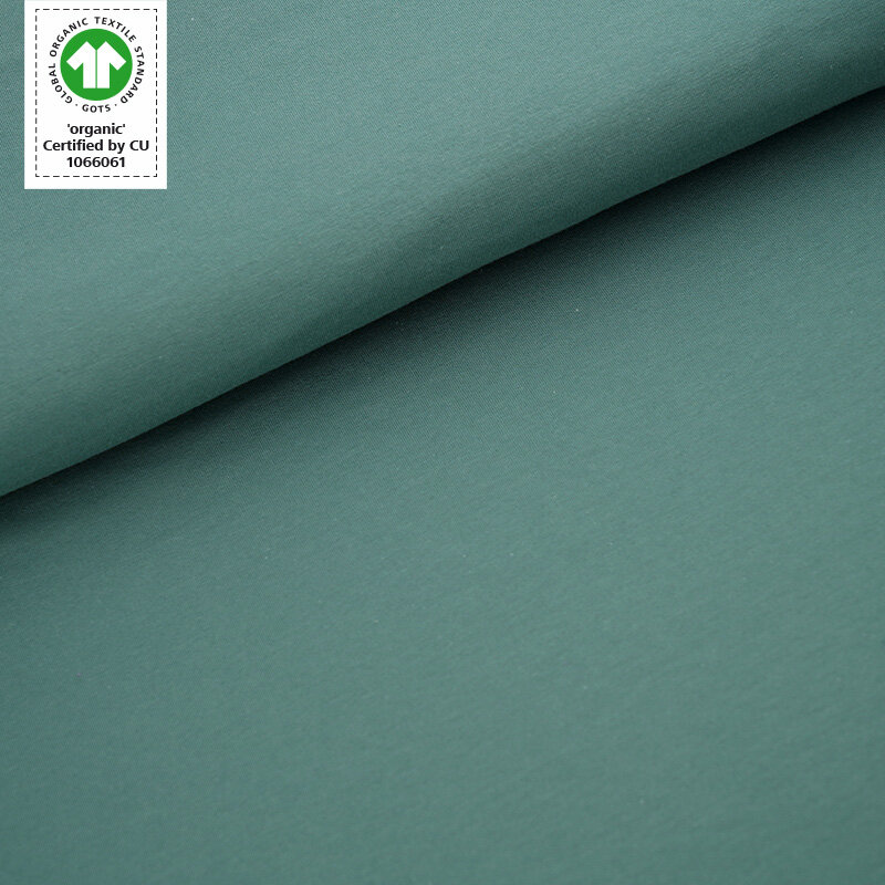 Bio-Baumwolljersey staubgrün (100% Biobaumwolle) von Stoffonkel
