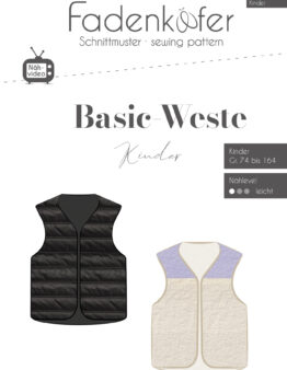 Papierschnittmuster Fadenkäfer Basic Weste Kinder 74-164